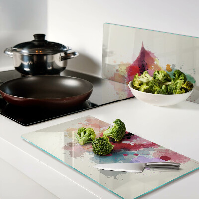 Tábua para cozinha Lábios com manchas coloridas