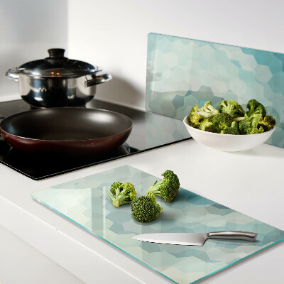 Tábua para cozinha Formas geométricas em tons de azul