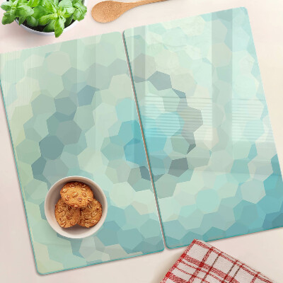 Tábua para cozinha Formas geométricas em tons de azul
