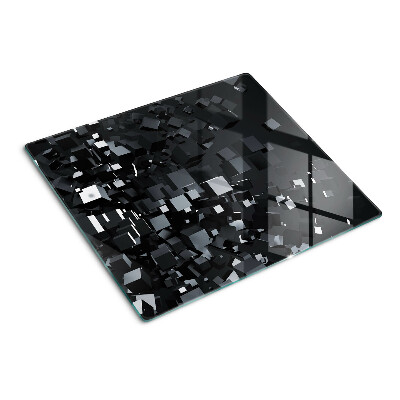 Tábua para cozinha Cubos pretos abstratos