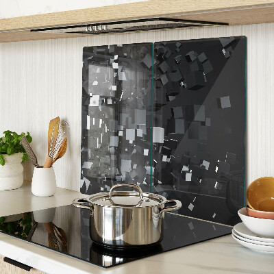 Tábua para cozinha Cubos pretos abstratos