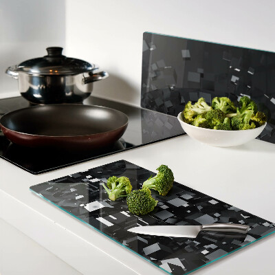 Tábua para cozinha Cubos pretos abstratos