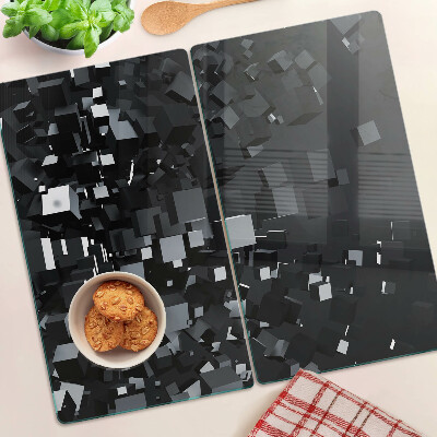 Tábua para cozinha Cubos pretos abstratos