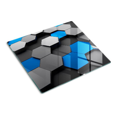 Tábua para cozinha Padrões hexagonais em tons de azul acinzentado