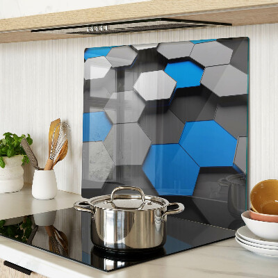 Tábua para cozinha Padrões hexagonais em tons de azul acinzentado