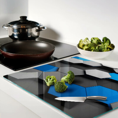 Tábua para cozinha Padrões hexagonais em tons de azul acinzentado