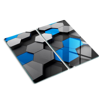Tábua para cozinha Padrões hexagonais em tons de azul acinzentado
