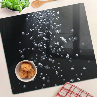 Tábua para corte Bolhas de cristal em um fundo preto