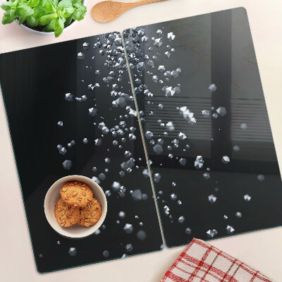 Tábua para corte Bolhas de cristal em um fundo preto