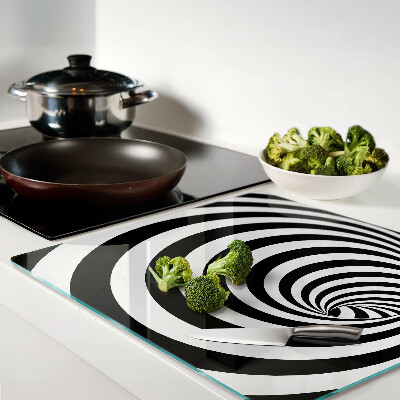 Tábua para cozinha Motivo espiral em preto e branco