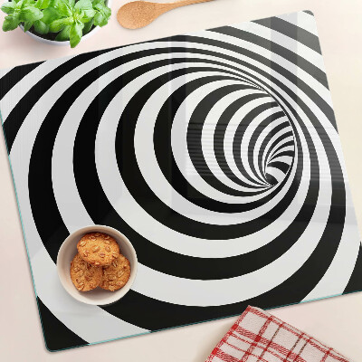 Tábua para cozinha Motivo espiral em preto e branco