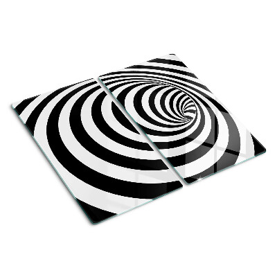 Tábua para cozinha Motivo espiral em preto e branco