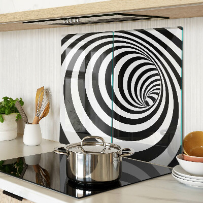 Tábua para cozinha Motivo espiral em preto e branco