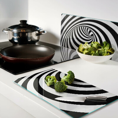 Tábua para cozinha Motivo espiral em preto e branco
