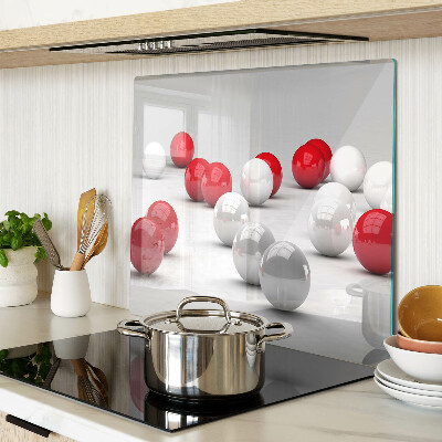 Tábua para corte Bolas vermelhas e brancas