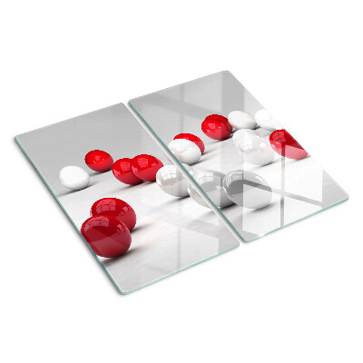 Tábua para corte Bolas vermelhas e brancas