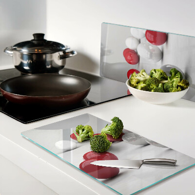 Tábua para corte Bolas vermelhas e brancas