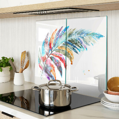 Tábua para cozinha Folhas de samambaia em cores do arco-íris