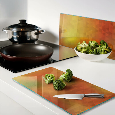 Tábua para cozinha Geometria em tons de laranja