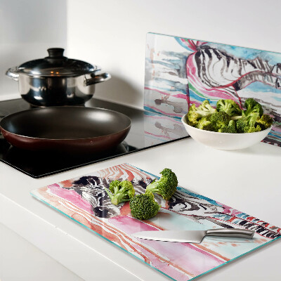 Tábua para cozinha Zebra em listras coloridas