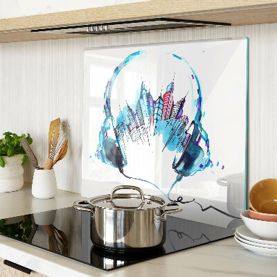 Tábua para cozinha Fones de ouvido com paisagem urbana