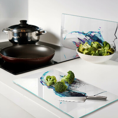 Tábua para cozinha Fones de ouvido com paisagem urbana