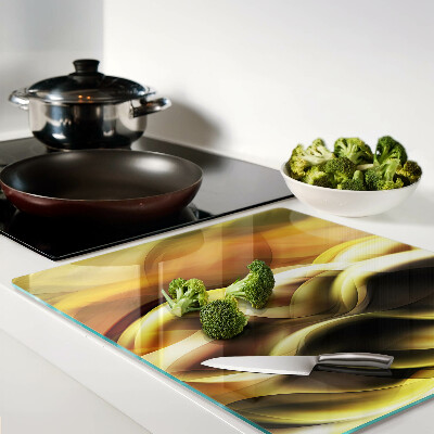 Tábua para corte Ondas abstratas em tons de dourado