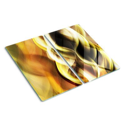Tábua para corte Ondas abstratas em tons de dourado