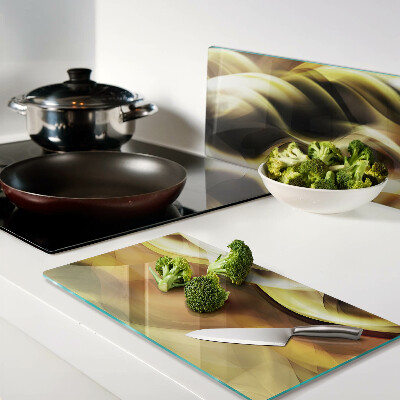 Tábua para corte Ondas abstratas em tons de dourado