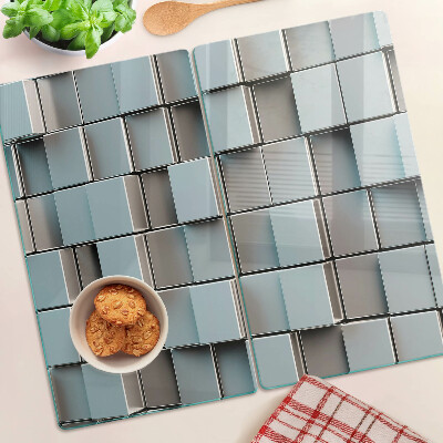 Tábua para corte Azulejos geométricos em tons de azul