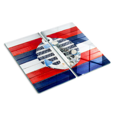 Tábua para cozinha Âncora contra o fundo de listras