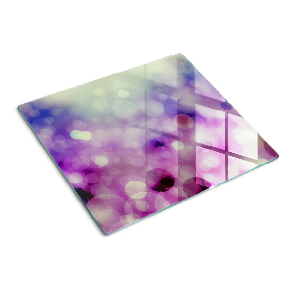 Tábua para cozinha Bokeh em tons de roxo e rosa