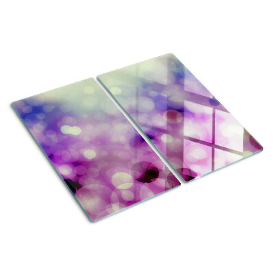 Tábua para cozinha Bokeh em tons de roxo e rosa