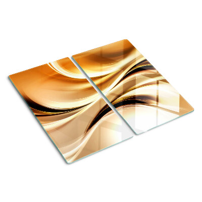 Tábua para corte Ondas abstratas em tons de dourado