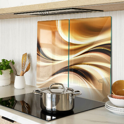 Tábua para corte Ondas abstratas em tons de dourado