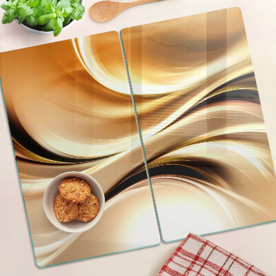 Tábua para corte Ondas abstratas em tons de dourado