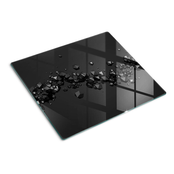 Tábua para corte Cristais pretos no fundo