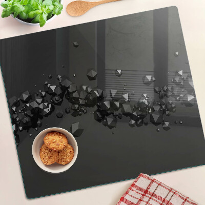 Tábua para corte Cristais pretos no fundo