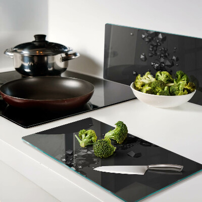 Tábua para corte Cristais pretos no fundo