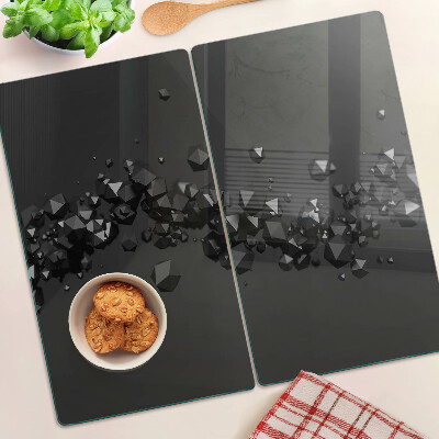 Tábua para corte Cristais pretos no fundo