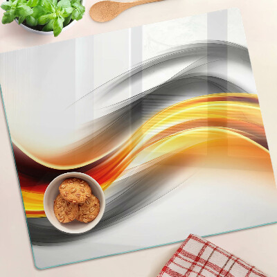 Tábua para corte Ondas em laranja e preto