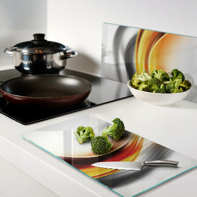 Tábua para corte Ondas em laranja e preto