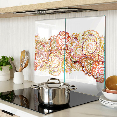 Tábua para corte Motivo Paisley em tons de vermelho e dourado