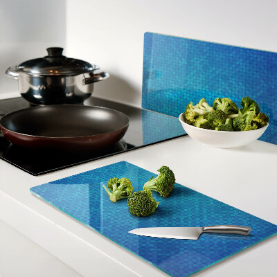 Tábua para cozinha Um padrão ondulado em tons de azul