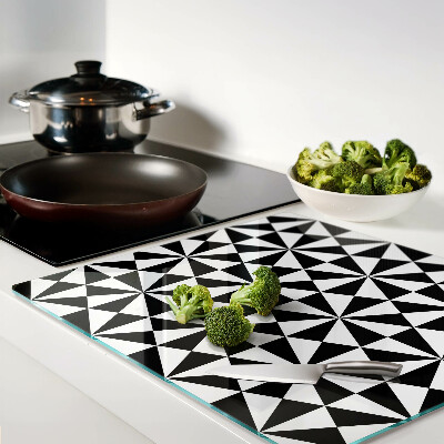 Tábua para corte Triângulos geométricos em preto e branco