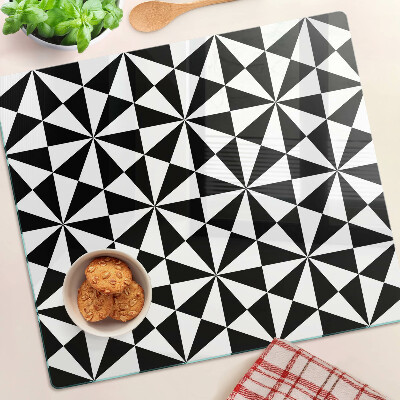 Tábua para corte Triângulos geométricos em preto e branco