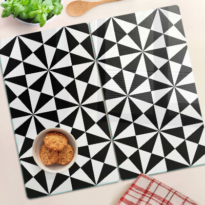 Tábua para corte Triângulos geométricos em preto e branco