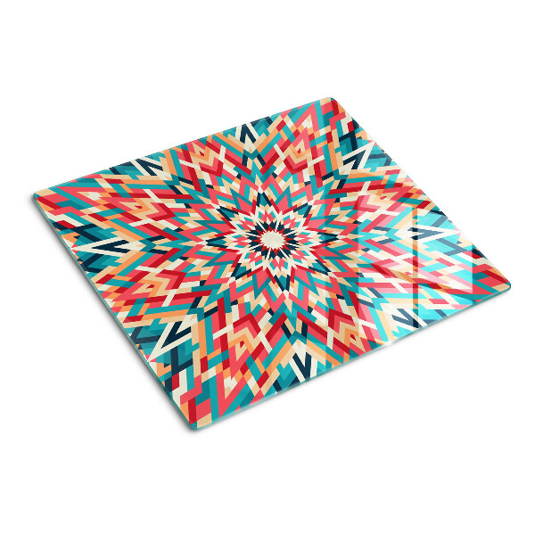 Tábua para cozinha Mandala multicolorida