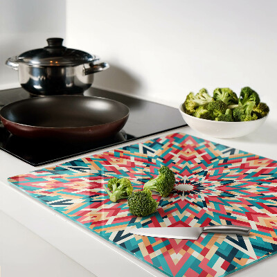 Tábua para cozinha Mandala multicolorida