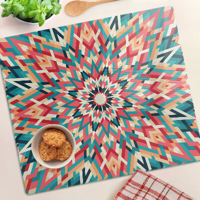 Tábua para cozinha Mandala multicolorida